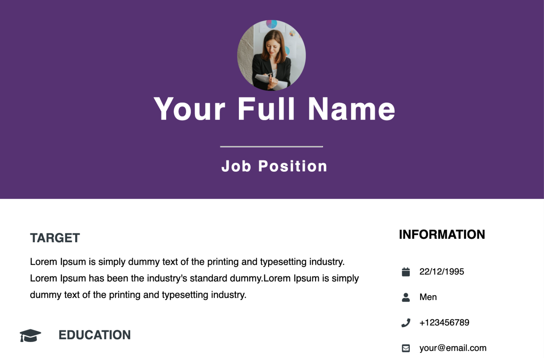 Professional Resume Builder Interface - Free online resume maker with customizable templates and ATS-friendly formatting